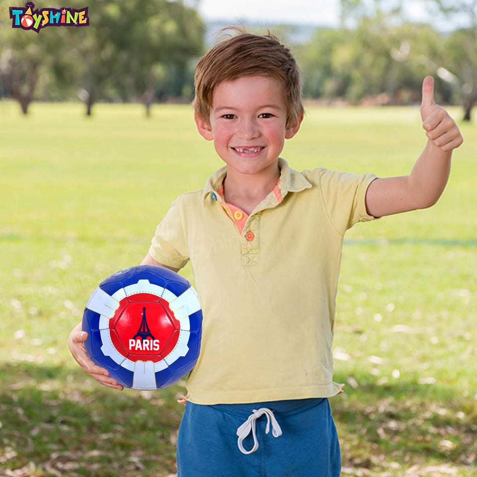 Toyshine Speed-Up Paris Football Soccer with Bag and Pump,Size 5, 4-12 Year -Multicolor