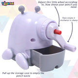 Toyshine Cute Pencil Sharpeners Manual for Kids and Artists, Handheld Manual Pencil Sharpener for Pencils - Ruby Robot, White