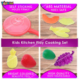 Toyshine 8 Pcs Fruits Play Toy Set with Pan | Pretend Play Food Cooking Toy for Kids Learning Educational Toys for Boys Girls Toddler 3-6 Years