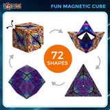 Toyshine Magic Cube Shape Shifting Puzzle Box | Magnetic Puzzle Fun Cube Hand Flip Variety Toy Transforms Into Over 70+ Shapes for Kids & Adults