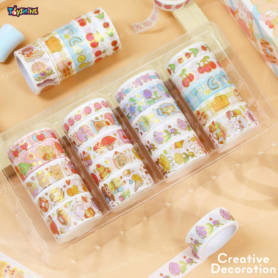 Toyshine 20 Rolls Kawaii Washi Tape Set Decorative Tape Art Supplies for Girls Aesthetic Decor for Scrapbook Journaling Kid's DIY Craft Office Supplies