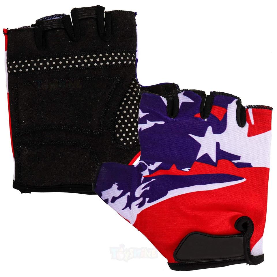 Toyshine Gym Gloves for Weight Lifting, Exercise and Crossfit for Fitness, Yoga Training, Powerlifting, Row, Cycling (Blue-RED) SSTP