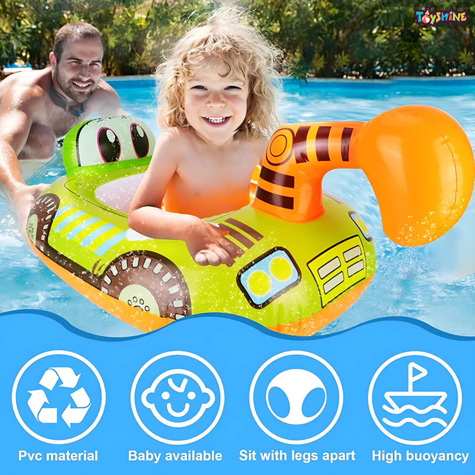 Toyshine Inflatable Excavator Theme Swimming Pool Tub Tube Water Play Centre Toy for Kids - 78 x 58 Cms