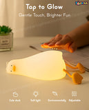 Toyshine Lying Duck Night Light Squishy Silicone 3 Level Dimmable LED Rechargeable Touch Lamp with timer function for Bedroom & Office