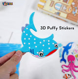 Toyshine 6 Sheets 3D Puffy Stickers for Kids Scrapbooking Notebook Project Practicles Decoration and Fun Birthday Gift Party Supplies Reward - Design May Vary