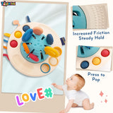 Toyshine Baby Ellie Sensory Montessori Food Grade Silicone Pull String Activity Toy for Teething Play Adventure Travel-Friendly Perfect for 6+ Months - UFO