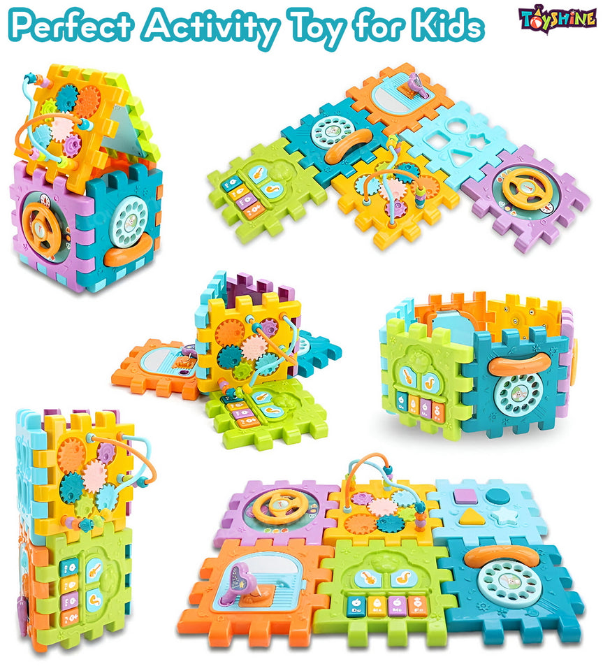 Toyshine 6 in 1 Educational Shape Sorter Baby Activity Cube Montessori Toy Gift for Babies 6-18 Months