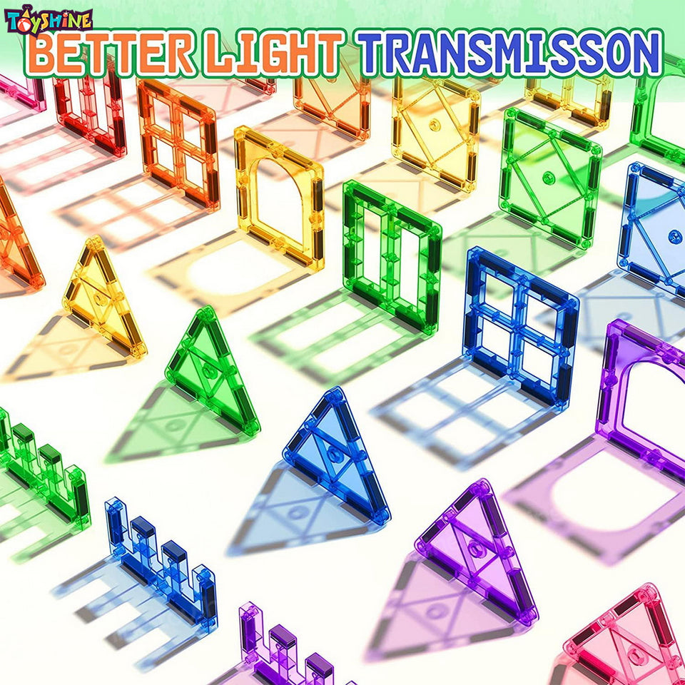 Toyshine 28 Pc Magnetic Tiles Building Block Constructing & Creative Learning Educational Toy Stem Kit for 3+ yrs