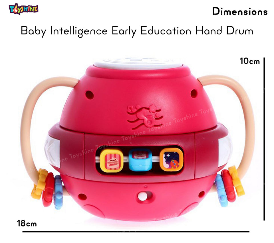 Toyshine Baby Intelligence Early Education Hand Drum Baby Penguy Musical Dance Beat Drum Toy Cum Rattle Children Educational Toys - Multicolor