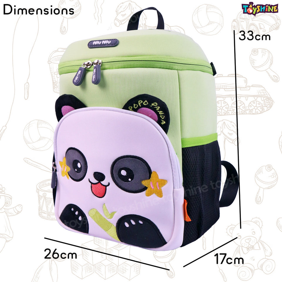 Toyshine 12" Panda Face Backpack for Kids Girls Boys Toddler Preschool Bag Casual Shoulder Daypack Bag (30cm,Green)