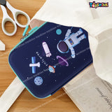Toyshine Astronaut Space Theme 3D EVA Hardtop Pencil Case with Compartments - Kids Large Capacity School Supply Organizer Students Stationery Box - Girls Boys Pen Pouch, Blue