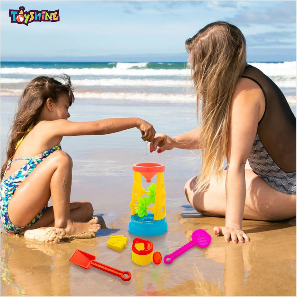 Toyshine 6 Pc Beach Toys Set Sand Water Wheel with Beach Toys kit, Sandbox Toys for Toddlers