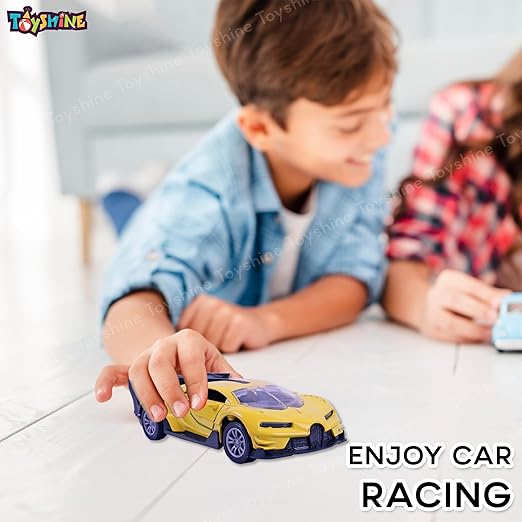 Toyshine 1:32 Scale Die Cast Racing Model Vehicle Toy Car with Pull Back Function Along with Opening Door Feature for Kids Boy Girl 3+, Yellow