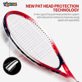 Toyshine Adult Tennis Racket, Super Light Weight Tennis Racquets Shock-Proof and Throw-Proof,Include Tennis Bag Tennis Overgrip- M4 Red