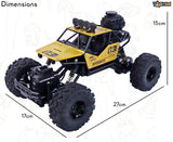 Toyshine 1:12 Scale 27Mhz Smoke Rock Crawler Monster RC Truck with Booster Spray Function All Terrain Stunt Racing Car Rechargeable Indoor Outdoor Toy Car - Golden