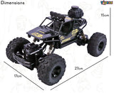 Toyshine 1:12 Scale 27Mhz Smoke Rock Crawler Monster RC Truck with Booster Spray Function All Terrain Stunt Racing Car Rechargeable Indoor Outdoor Toy Car - Black