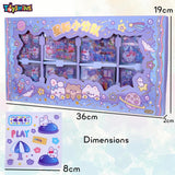 Toyshine 2000 Pcs Waterproof Vinyl Transparent Stickers, Washi Kawaii Fun Stickers for Water Bottle Laptop Scrapbook Journaling, 200 Sheets Stickers Boxed Gift Gifts for Kids Teens Girls Boys - C