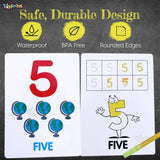 Toyshine Wipe and Clean Educational Flash Cards for Kids - Numbers Learning Game for Boys Girls 2 3 4 5 Year Old