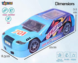 Toyshine Engine 701 Car Metal Pencil Box, Double Comparment for Kids - Light Blue