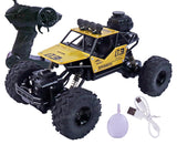Toyshine 1:12 Scale 27Mhz Smoke Rock Crawler Monster RC Truck with Booster Spray Function All Terrain Stunt Racing Car Rechargeable Indoor Outdoor Toy Car - Golden