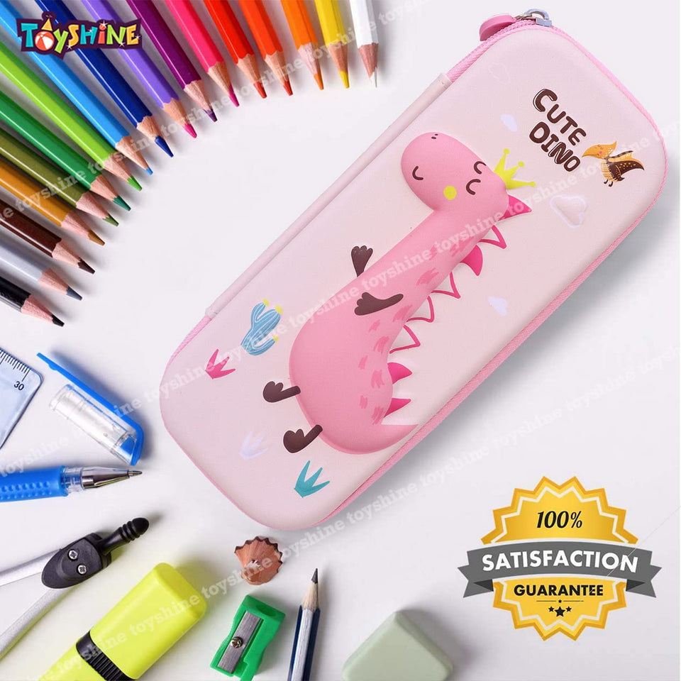 Toyshine Unicorn Long Neck Hardtop Pencil Case with Multiple Compartments - Kids School Supply Organizer Students Stationery Box - Girls Pen Pouch