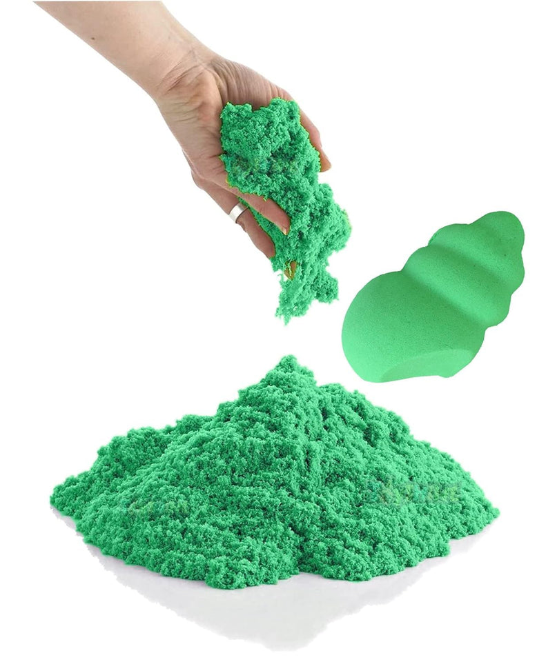 Toyshine Creative Sand Set for Kids – Natural Sand Kit for Kids,| Soft Sand Clay Toys for Kids Boys Girls Without Mould - 500G, Green - Pack of 6