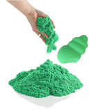 Toyshine Creative Sand Set for Kids – Natural Sand Kit for Kids,| Soft Sand Clay Toys for Kids Boys Girls Without Mould - 500G, Green - Pack of 6