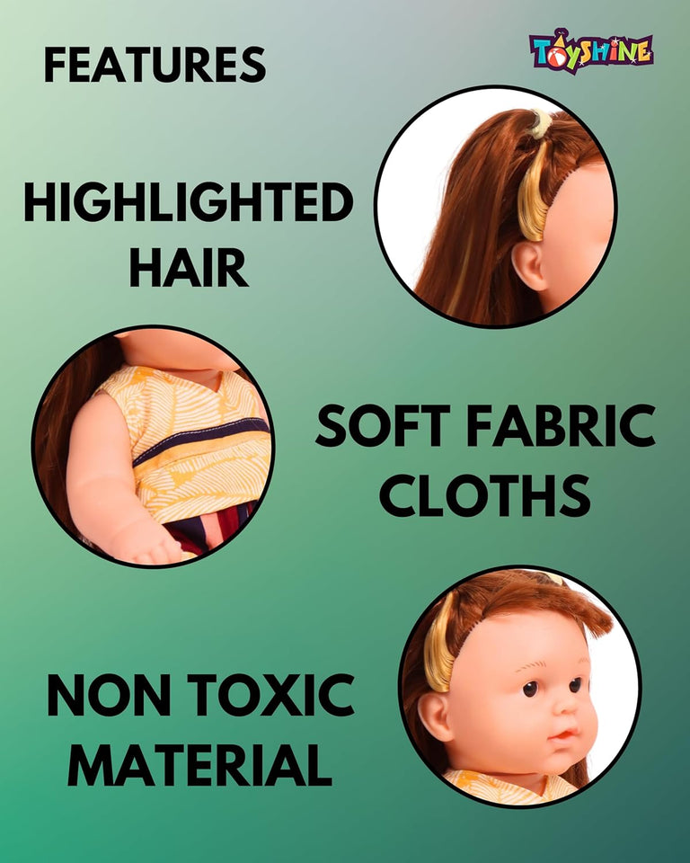 Toyshine 14 Inches Realistic Look Button Press Talking Toy Baby Doll for Kids Adorable Toy for Ages 1 2 3