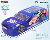 Toyshine Engine 701 Car Metal Pencil Box, Double Comparment for Kids - Blue