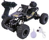 Toyshine 1:12 Scale 27Mhz Smoke Rock Crawler Monster RC Truck with Booster Spray Function All Terrain Stunt Racing Car Rechargeable Indoor Outdoor Toy Car - Black