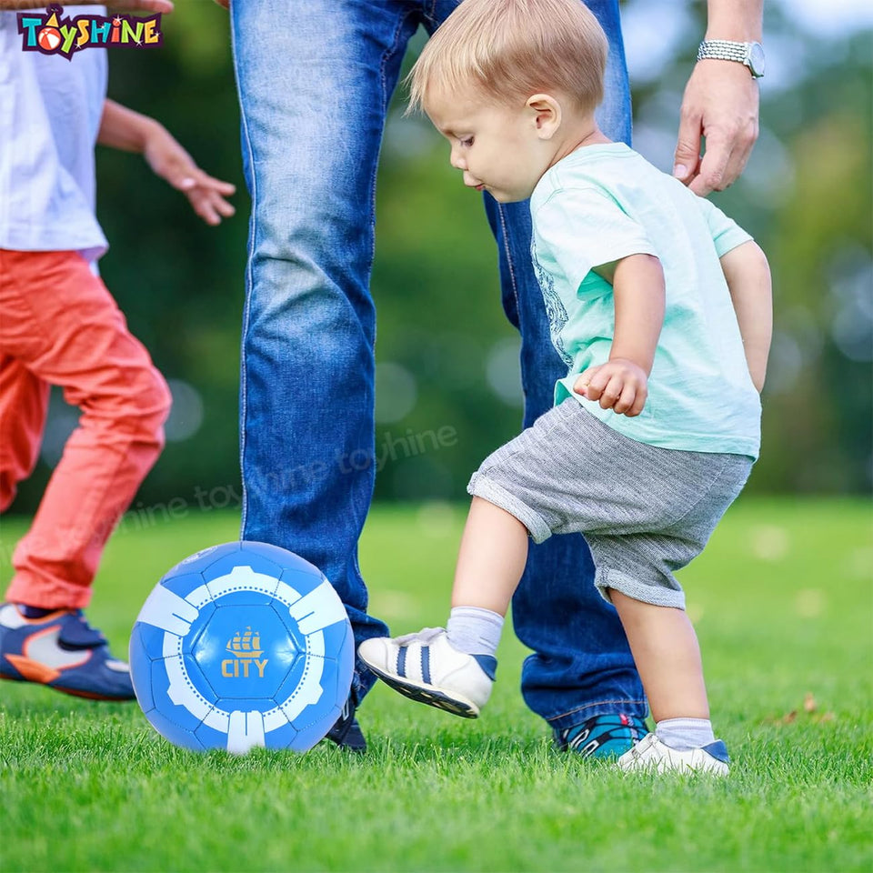 Toyshine Speed-Up City Football Soccer with Bag and Pump,Size 5, 4-12 Year -Multicolor