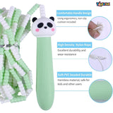 Toyshine Adjustable Length Tangle-Free Segment PVC Soft Beaded 2.6M Fitness Jump Rope for Outdoor Fun Activity Exercise kids Fitness - Green Panda