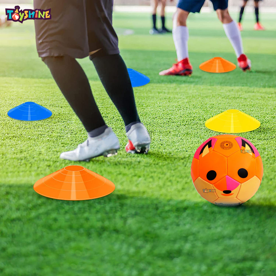 Toyshine Sports Combo - Fox Football, 3 pc (6 Inches) Stacking Cones, 6 Pc Space Markers (SSTP)