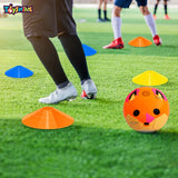 Toyshine Sports Combo - Fox Football, 3 pc (6 Inches) Stacking Cones, 6 Pc Space Markers (SSTP)