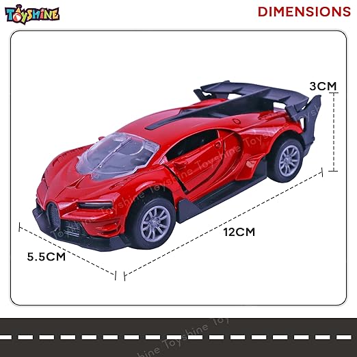 Toyshine 1:32 Scale Die Cast Racing Model Vehicle Toy Car with Pull Back Function Along with Opening Door Feature for Kids Boy Girl 3+, Red