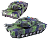 Toyshine 1:16 Scale Friction Powered Army Tank Vehicle with Lights and Sounds, Pretend War & Action Toy for Kids, Green