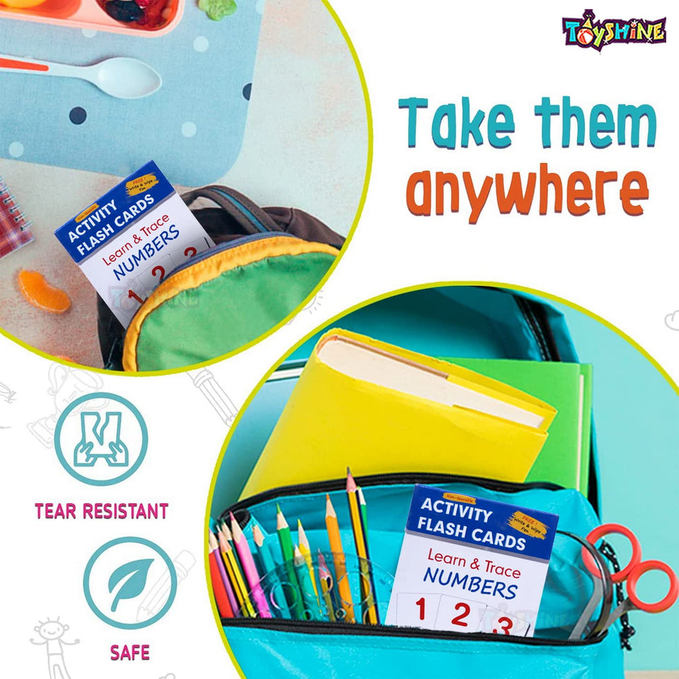 Toyshine Wipe and Clean Educational Flash Cards for Kids - Numbers Learning Game for Boys Girls 2 3 4 5 Year Old