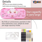 Toyshine I Love Milk Hardtop Pencil Case with Multiple Compartments - Kids School Supply Organizer Students Stationery Box - Girls Pen Pouch- Pink