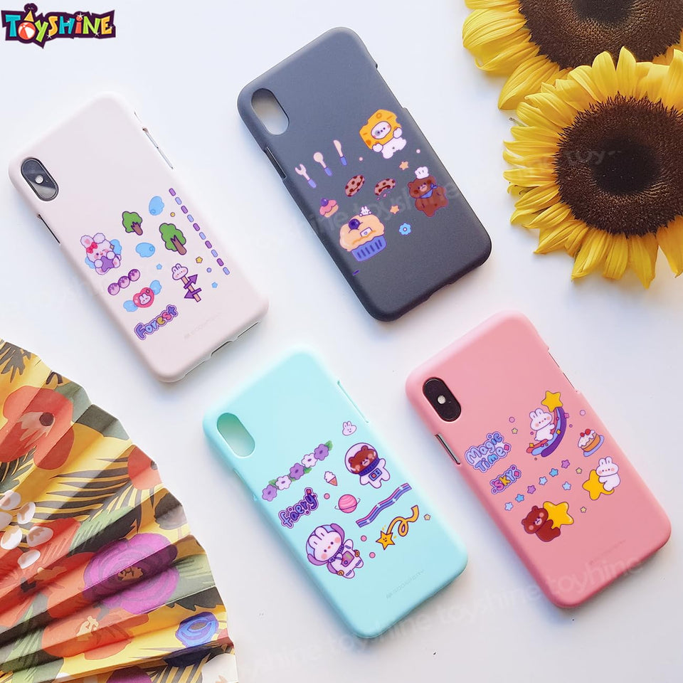 Toyshine 2000 Pcs Waterproof Vinyl Transparent Stickers, Washi Kawaii Fun Stickers for Water Bottle Laptop Scrapbook Journaling, 200 Sheets Stickers Boxed Gift Gifts for Kids Teens Girls Boys - C
