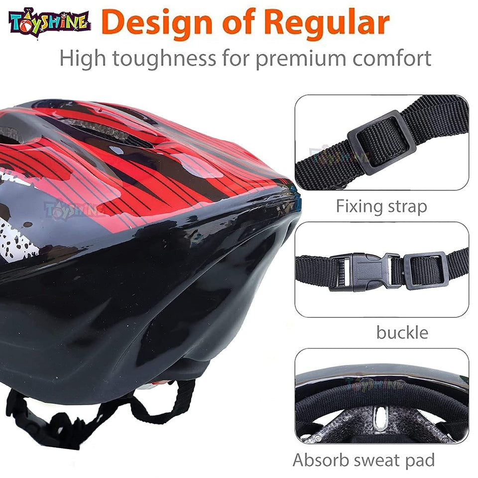 Toyshine Adults Bike Helmet with Visor Bicycle Helmet with Rear Light Size L (16CMX15CM) Inner Size, Color May Vary - SSTP (Model - C)
