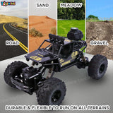 Toyshine 1:12 Scale 27Mhz Smoke Rock Crawler Monster RC Truck with Booster Spray Function All Terrain Stunt Racing Car Rechargeable Indoor Outdoor Toy Car - Black