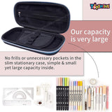 Toyshine Racing Car Design Hardtop Pencil Case Kids Large Capacity School Supply Organizer Students Stationery Box Girls Boys Pen Pouch - Blue