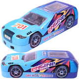 Toyshine Engine 701 Car Metal Pencil Box, Double Comparment for Kids - Light Blue