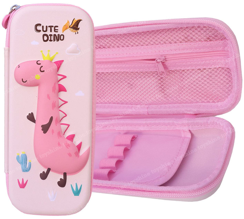 Toyshine Unicorn Long Neck Hardtop Pencil Case with Multiple Compartments - Kids School Supply Organizer Students Stationery Box - Girls Pen Pouch