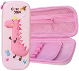 Toyshine Unicorn Long Neck Hardtop Pencil Case with Multiple Compartments - Kids School Supply Organizer Students Stationery Box - Girls Pen Pouch