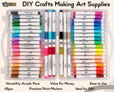 Toyshine 48 Pack Acrylic Paint Markers For Rock Wood Canvas Glass Ceramic Plastic Metal Stone Painting DIY Crafts Making Art and Craft Supplies