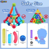 Toyshine 100 Pc Magnetic Roundels Sticks Building Block Constructing & Creative Learning Educational Toy Stem Kit for 3+ yrs Kids