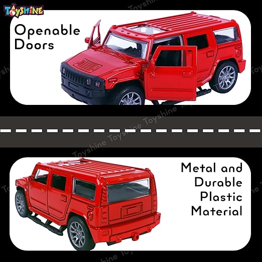 Toyshine 1:32 Scale Die Cast Racing H2 Model Vehicle Toy Car with Pull Back Function Along with Opening Door Feature for Kids Boy Girl 3+, Red