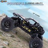 Toyshine 1:16 Scale 27Mhz Smoke Rock Crawler Monster RC Truck with Booster Spray Function All Terrain Stunt Racing Car Rechargeable Indoor Outdoor Toy Car - Black