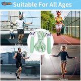 Toyshine Adjustable Length Tangle-Free Segment PVC Soft Beaded 2.6M Fitness Jump Rope for Outdoor Fun Activity Exercise kids Fitness - Green Panda